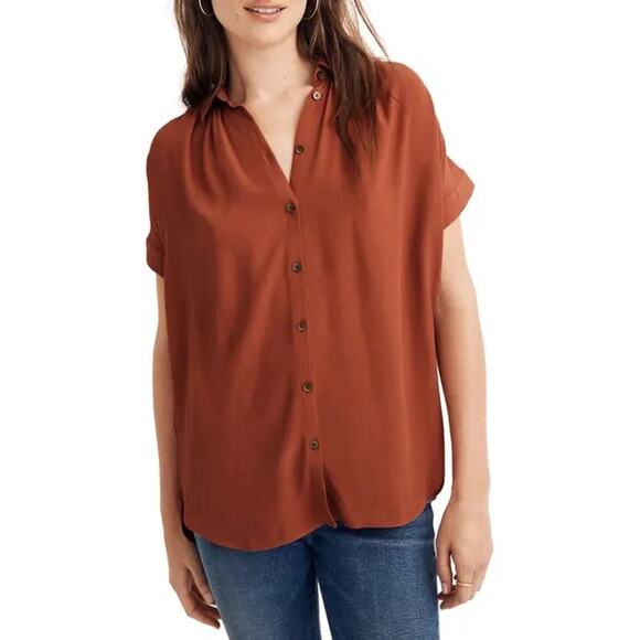 Madewell | Women | Central Drapey Crepe Relaxed Button Up Blouse | Medium - Picture 10 of 10